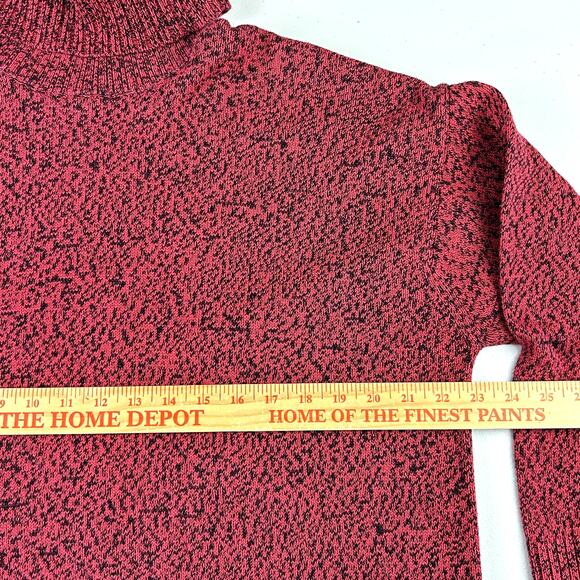 Bryn Walker Red Turtle Neck Oversized Cotton S Sweater Classic Heritage Cabin - Picture 4 of 9